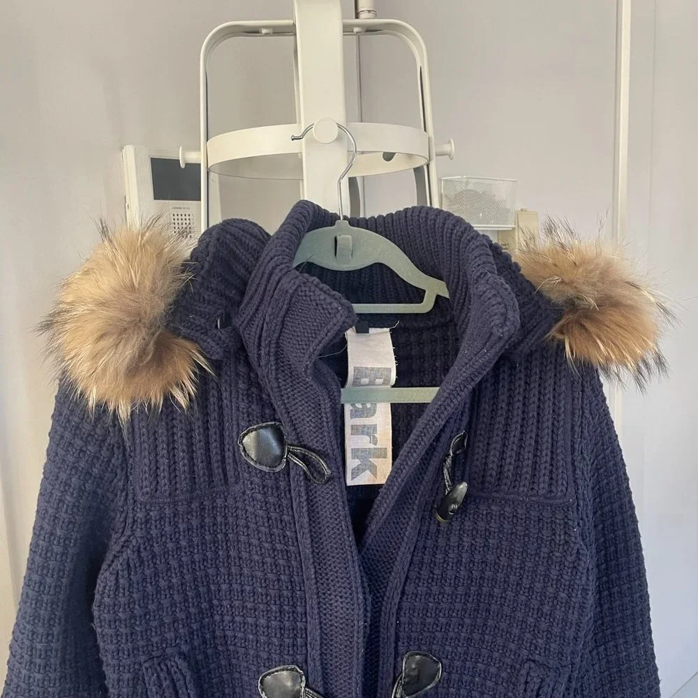 Bark Montgomery Knitted Sweater Jacket with Hood X-Small Navy - Picture 11 of 13